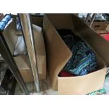 TWO BOXES OF LADIES VINTAGE AND MODERN CLOTHING ETC.