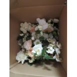 A LARGE BOX OF VINTAGE FLORAL DISPLAYS ETC.