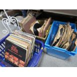 A QUANTITY OF VINTAGE 78 RPM RECORDS, TOGETHER WITH A BOX OF LP RECORDS (3)