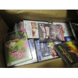 A LARGE BOX OF DVDS ETC