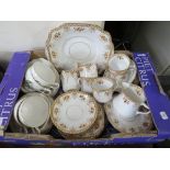A TRAY OF ASSORTED CHINA TO INCLUDE REGENCY, DIAMOND CHINA ETC.