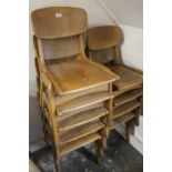 A COLLECTION OF NINE RETRO STACKING CHAIRS