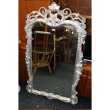 A LARGE MODERN SILVER HALL MIRROR H- 138 CM