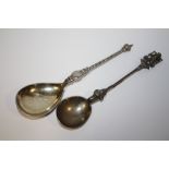 TWO CONTINENTAL SILVER SPOONS