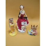 TWO ROYAL DOULTON BUNNYKINS FIGURES, TOGETHER WITH A RENAISSANCE PETITE LADIES FIGURE 'LAURA' (3)