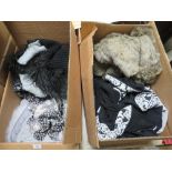 TWO LARGE BOXES OF MODERN LADIES CLOTHING TO INCLUDE JOSEPH RIBKOFF AND JACQUES VERT EXAMPLES