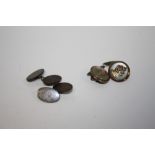 TWO PAIRS OF SILVER CUFFLINKS