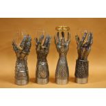 A SET OF FOUR ROYAL SELANGOR PEWTER LIMITED EDITION LORD OF THE RINGS DRINKING GOBLETS