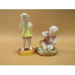 TWO VINTAGE ROYAL WORCESTER F G DOUGHTY FIGURES MICHELLE 2914 AND TOMMY 2913