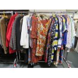 A RAIL OF LADIES MODERN AND VINTAGE CLOTHING TO INC A QUANTITY OF ST. MICHAEL AND M&S, VINTAGE