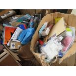 TWO LARGE BOXES OF ASSORTED WHOLESALE ITEMS TO INCLUDE PHONE CASES, TRICK OR TREATING BAGS, SMART