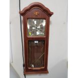 A MODERN REPRODUCTION MAHOGANY WALL CLOCK BY 'ABBEY'