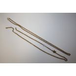 TWO 9 CARAT GOLD ROPE TWIST CHAINS, ONE A/F APPROX COMBINED WEIGHT 11.5G