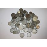 A BAG OF ANTIQUE COINAGE TO INCLUDE HALF CROWNS ETC.