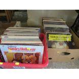 TWO BOXES OF ASSORTED LP RECORDS ETC. TO INCLUDE BEETHOVEN, STRAUSS ETC.