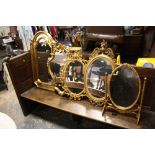A COLLECTION OF MODERN REPRODUCTION GILT FRAMED MIRRORS TO INC A SWING MIRROR (5)