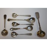 A COLLECTION OF SILVER CONDIMENT SPOONS