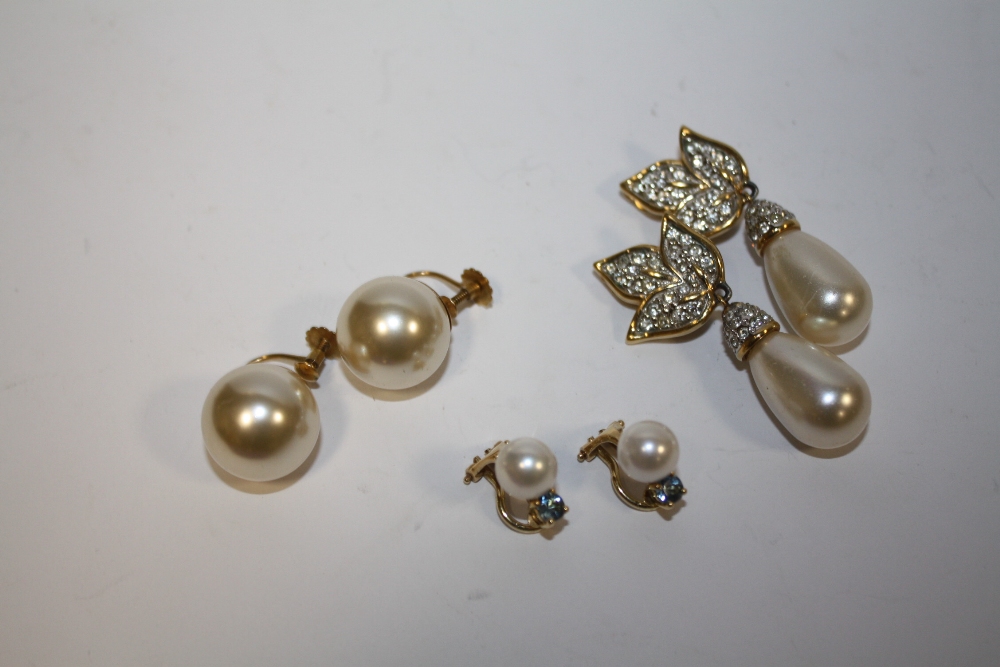 A COLLECTION OF CLIP ON EARRINGS TO INCLUDE 9 CARAT GOLD EXAMPLES