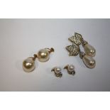 A COLLECTION OF CLIP ON EARRINGS TO INCLUDE 9 CARAT GOLD EXAMPLES