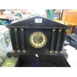 A VINTAGE SLATE MANTLE CLOCK