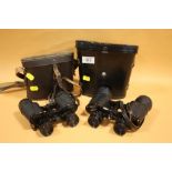 A PAIR OF DENHILL 8X32 BINOCULARS TOGETHER WITH A PAIR OF SWIFT TECNAR 8X40 BINOCULARS