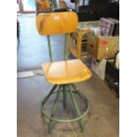 A RETRO INDUSTRIAL STYLE SWIVEL CHAIR