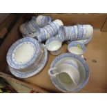 A TRAY OF ROYAL VALE BLUE AND WHITE CHINA