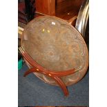 A LARGE EASTERN COPPER TOPPED TABLE
