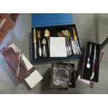A COLLECTION OF BOXED CUTLERY TO INCLUDE A 24 PIECE CHRISTIANE LENEIEUX SET