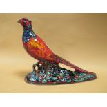 A LARGE SIGNED ANITA HARRIS ART POTTERY FIGURE OF A PHEASANT