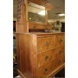 AN ANTIQUE VICTORIAN STRIPPED DRESSING TABLE A/F W- 97 CM