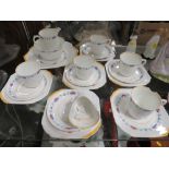 A SHELLEY PART COFFEE SET 1179 S/D TOGETHER WITH A FLORAL SHELLEY CUP AND SAUCER