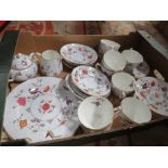 A TRAY OF CROWN STAFFORDSHIRE 592627 PATTERN CHINA