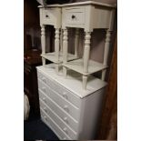 A MODERN CREAM CHEST AND PAIR OF BEDSIDE CABINETS (3)