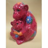 A LARGE ANITA HARRIS ART POTTERY FIGURE GROUP OF MONKEYS