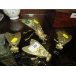 FOUR VINTAGE BRASS FLY SHAPED LIDDED TRINKET BOXES