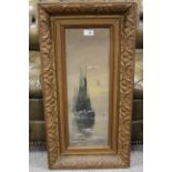AN ANTIQUE GILT FRAMED WATERCOLOUR OF A SHIP SIGNED W.L. TURNER 1901
