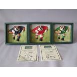 THREE BOXED ROBERT HARROP DOG COLLECTORS CLUB BULLDOG RUGBY PLAQUES, comprising Wales, Scotland and