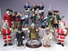 A COLLECTION OF UNBOXED ROBERT HARROP DOG FIGURES, to include Bulldog Winston, Highlander, Old Fath