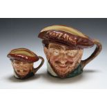 TWO ROYAL DOULTON CHARACTER JUGS - DRAKE, consisting of medium and large, H 14 cmCondition R