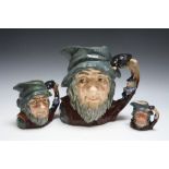 THREE GRADUATING ROYAL DOULTON CHARACTER JUGS - RIP VAN WINKLE, consisting of small D6517, medium D