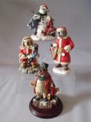 FOUR BOXED ROBERT HARROP CHRISTMAS THEMED DOG FIGURES, comprising Christmas Carol 1999, Christmas W