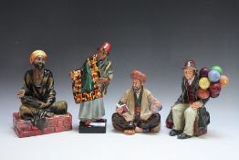 FOUR ROYAL DOULTON FIGURES - OMAR KHAYYAM HN2247, together with Medicant HN1365, The Carpet Seller