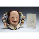 LIMITED EDITION ROYAL DOULTON CHARACTER JUG - WILLIAM SHAKESPEARE D6933, number 1422 with certifica