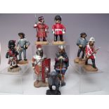 NINE BOXED ROBERT HARROP DOG FIGURES, to include a Miner, Beefeater, Guardsman and a Drum Major etc