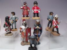 NINE BOXED ROBERT HARROP DOG FIGURES, to include a Miner, Beefeater, Guardsman and a Drum Major etc
