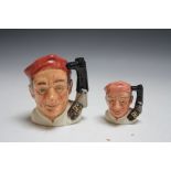 TWO ROYAL DOULTON CHARACTER JUGS FROM WILLIAMSBURG - BOOTMAKER, consisting of small D6586 and mediu