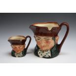 TWO ROYAL DOULTON CHARACTER JUGS - OLD CHARLEY, consisting of medium and large, H 15.5 cmCon