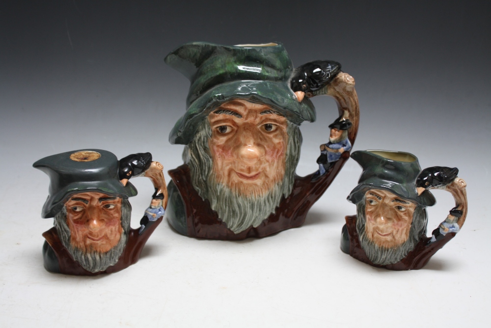 THREE ROYAL DOULTON CHARACTER JUGS - RIP VAN WINKLE, consisting of two, medium D6463 - one with a s