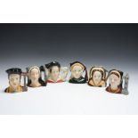 ROYAL DOULTON CHARACTER JUGS - THE WIVES OF KING HENRY THE EIGHTH, consisting of Anne Boleyn D6650,